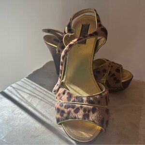 Leopard Print Platform Sandals